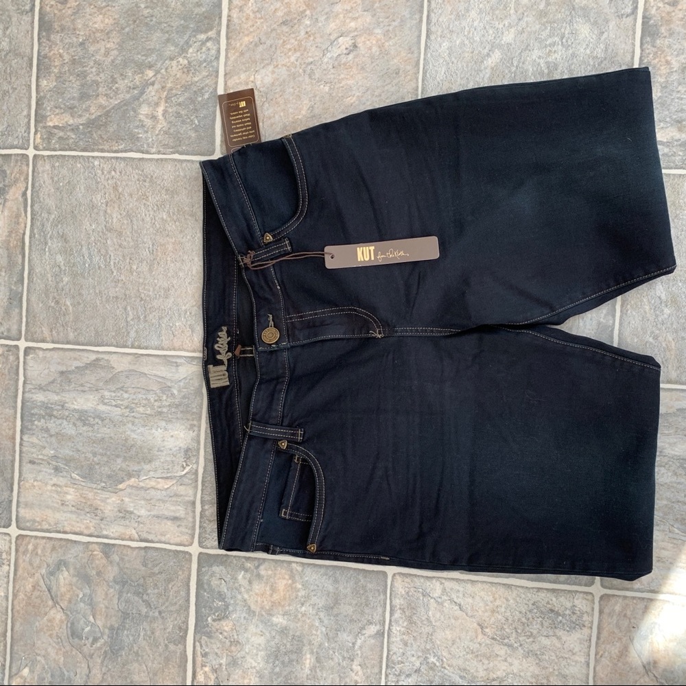 Kut from the Kloth ripped knee dark wash jeans NWT - Picture 3 of 5